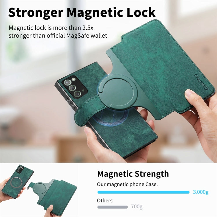 For Samsung Galaxy Note20 CaseNeo MagSafe RFID Anti-theft Retro Leather Phone Case(Green)