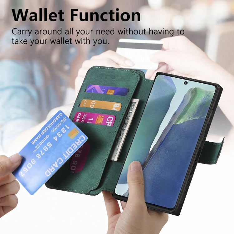 For Samsung Galaxy Note20 CaseNeo MagSafe RFID Anti-theft Retro Leather Phone Case(Green)