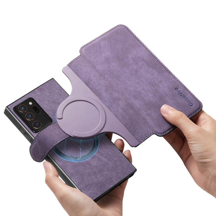 For Samsung Galaxy Note20 Ultra CaseNeo MagSafe RFID Anti-theft Retro Leather Phone Case(Purple)