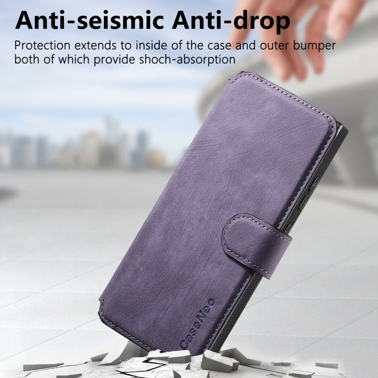 For Samsung Galaxy Note20 Ultra CaseNeo MagSafe RFID Anti-theft Retro Leather Phone Case(Purple)
