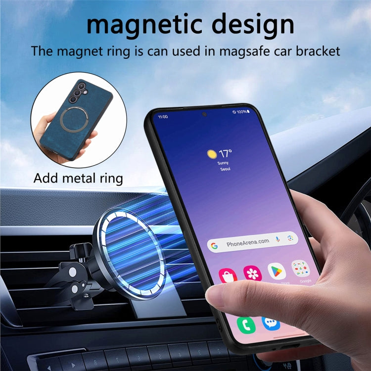 For Samsung Galaxy S24 FE 5G CaseNeo MagSafe RFID Anti-theft Retro Leather Phone Case(Blue)