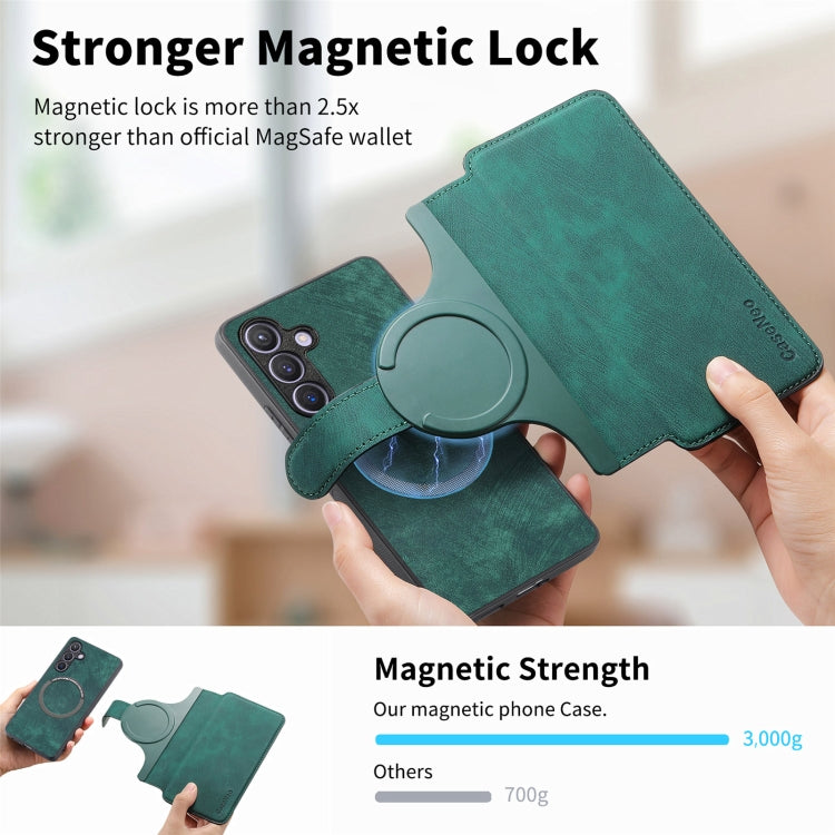 For Samsung Galaxy S24 FE 5G CaseNeo MagSafe RFID Anti-theft Retro Leather Phone Case(Green)