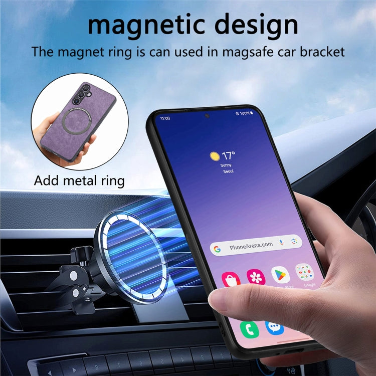 For Samsung Galaxy S24 FE 5G CaseNeo MagSafe RFID Anti-theft Retro Leather Phone Case(Purple)