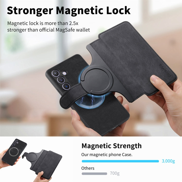 For Samsung Galaxy S24+ 5G CaseNeo MagSafe RFID Anti-theft Retro Leather Phone Case(Black)
