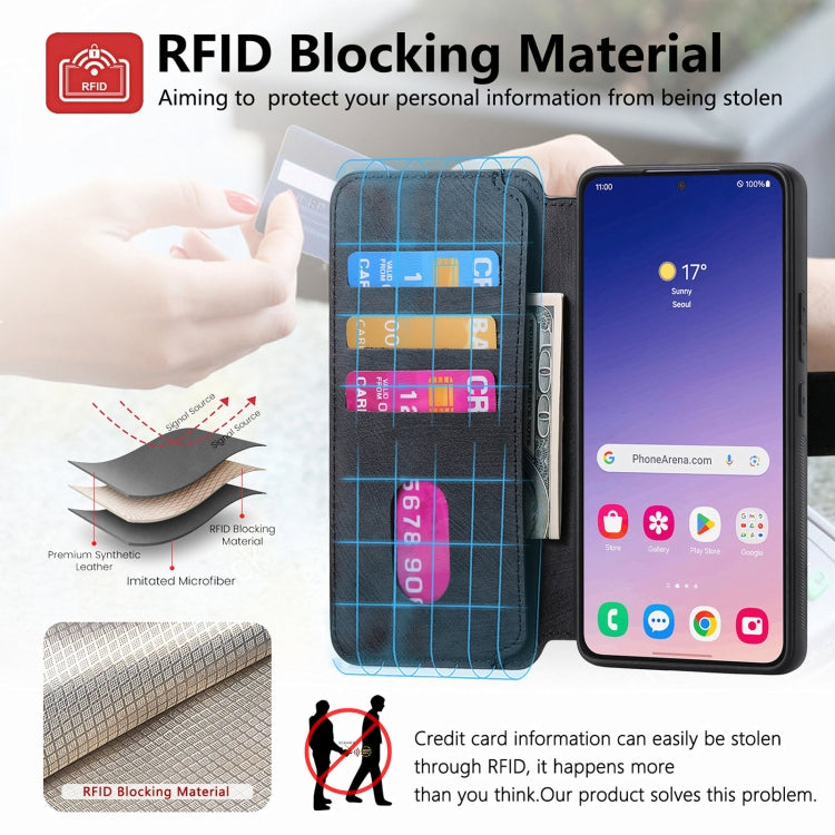 For Samsung Galaxy S24+ 5G CaseNeo MagSafe RFID Anti-theft Retro Leather Phone Case(Black)
