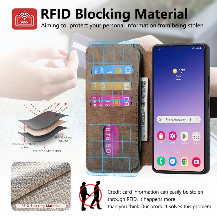 For Samsung Galaxy S24 5G CaseNeo MagSafe RFID Anti-theft Retro Leather Phone Case(Brown)