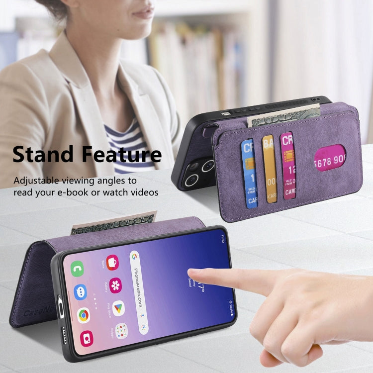 For Samsung Galaxy S24 5G CaseNeo MagSafe RFID Anti-theft Retro Leather Phone Case(Purple)