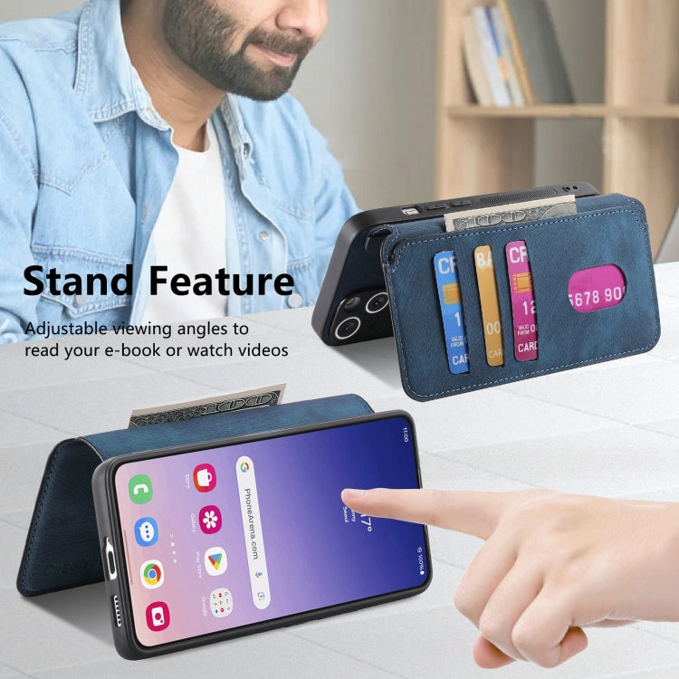 For Samsung Galaxy S23 FE 5G CaseNeo MagSafe RFID Anti-theft Retro Leather Phone Case(Blue)
