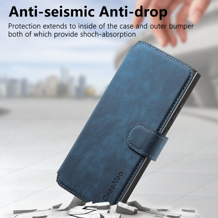 For Samsung Galaxy S23 Ultra 5G CaseNeo MagSafe RFID Anti-theft Retro Leather Phone Case(Blue)