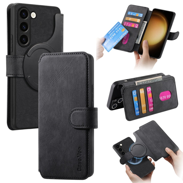 For Samsung Galaxy S23+ 5G CaseNeo MagSafe RFID Anti-theft Retro Leather Phone Case(Black)