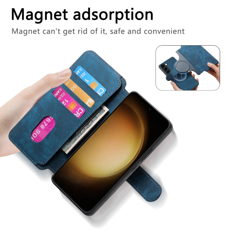 For Samsung Galaxy S23+ 5G CaseNeo MagSafe RFID Anti-theft Retro Leather Phone Case(Blue)