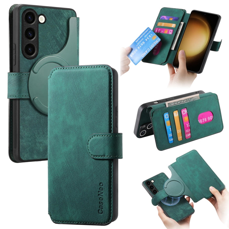 For Samsung Galaxy S23+ 5G CaseNeo MagSafe RFID Anti-theft Retro Leather Phone Case(Green)