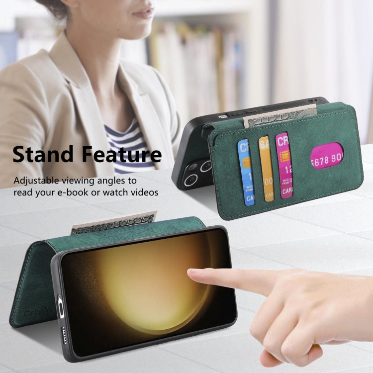 For Samsung Galaxy S23+ 5G CaseNeo MagSafe RFID Anti-theft Retro Leather Phone Case(Green)