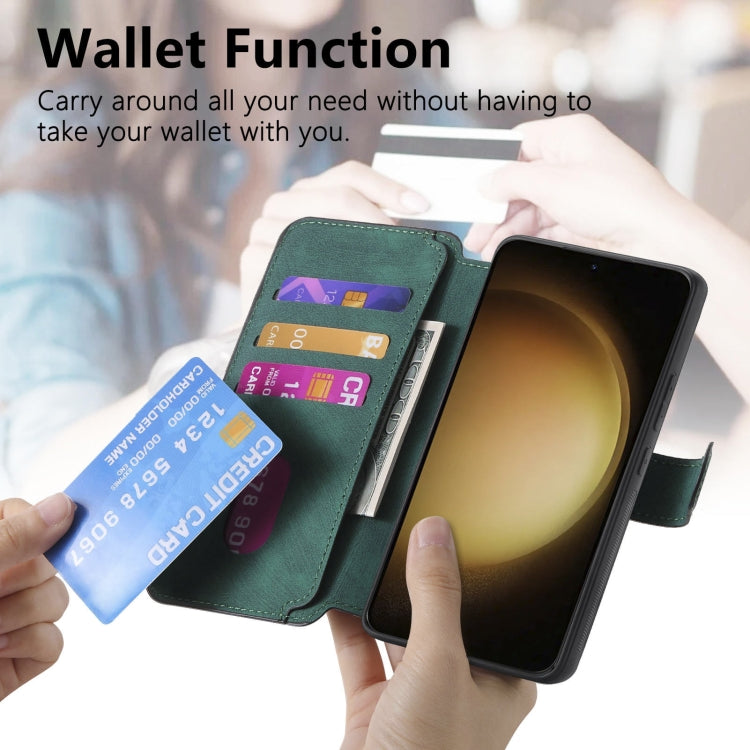 For Samsung Galaxy S23+ 5G CaseNeo MagSafe RFID Anti-theft Retro Leather Phone Case(Green)