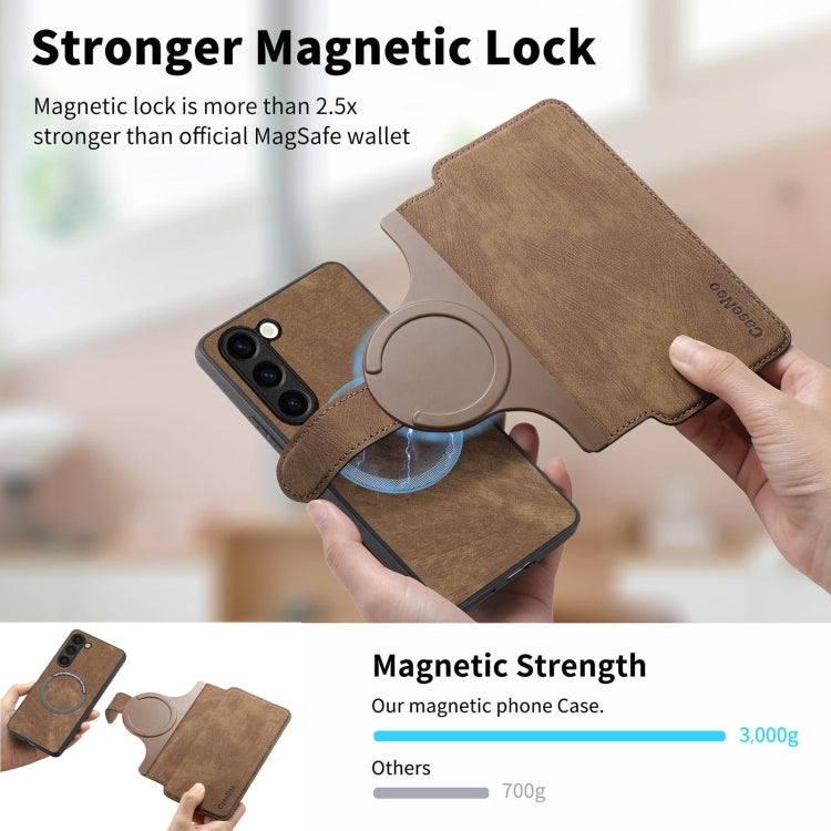 For Samsung Galaxy S23 5G CaseNeo MagSafe RFID Anti-theft Retro Leather Phone Case(Brown)
