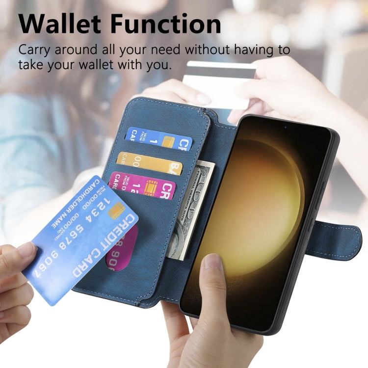 For Samsung Galaxy S23 5G CaseNeo MagSafe RFID Anti-theft Retro Leather Phone Case(Blue)