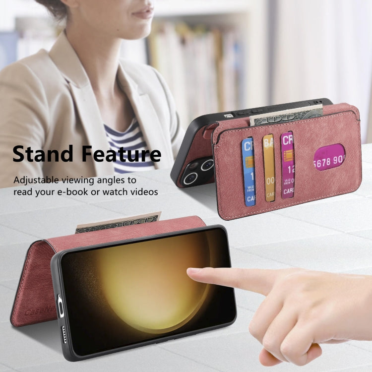 For Samsung Galaxy S23 5G CaseNeo MagSafe RFID Anti-theft Retro Leather Phone Case(Pink)