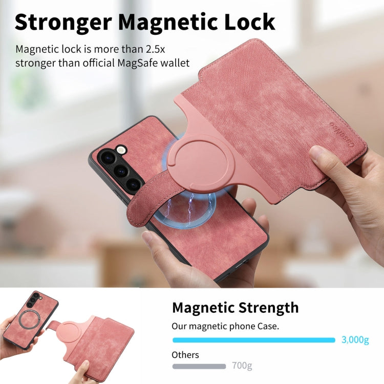 For Samsung Galaxy S23 5G CaseNeo MagSafe RFID Anti-theft Retro Leather Phone Case(Pink)
