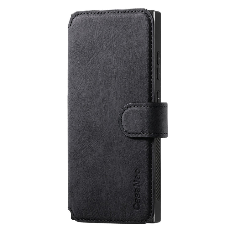 For Samsung Galaxy S22 Ultra 5G CaseNeo MagSafe RFID Anti-theft Retro Leather Phone Case(Black)