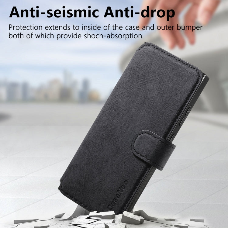 For Samsung Galaxy S22 Ultra 5G CaseNeo MagSafe RFID Anti-theft Retro Leather Phone Case(Black)
