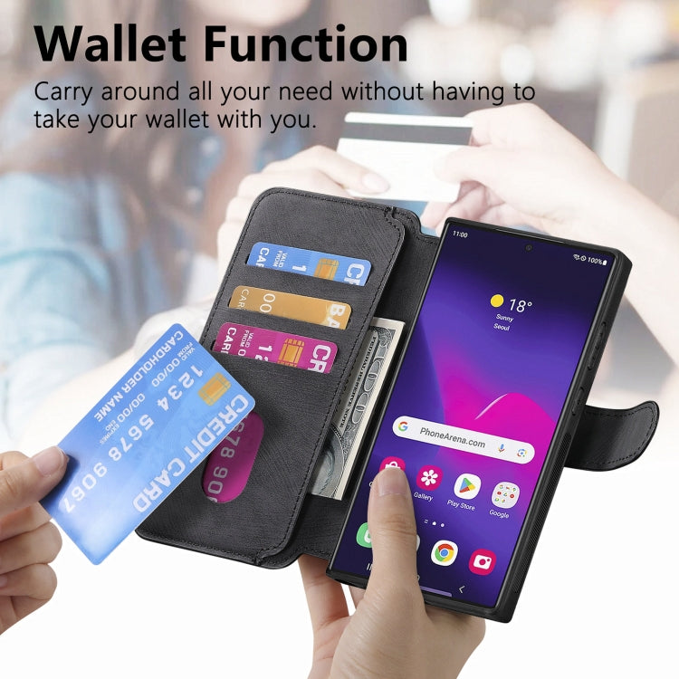 For Samsung Galaxy S22 Ultra 5G CaseNeo MagSafe RFID Anti-theft Retro Leather Phone Case(Black)