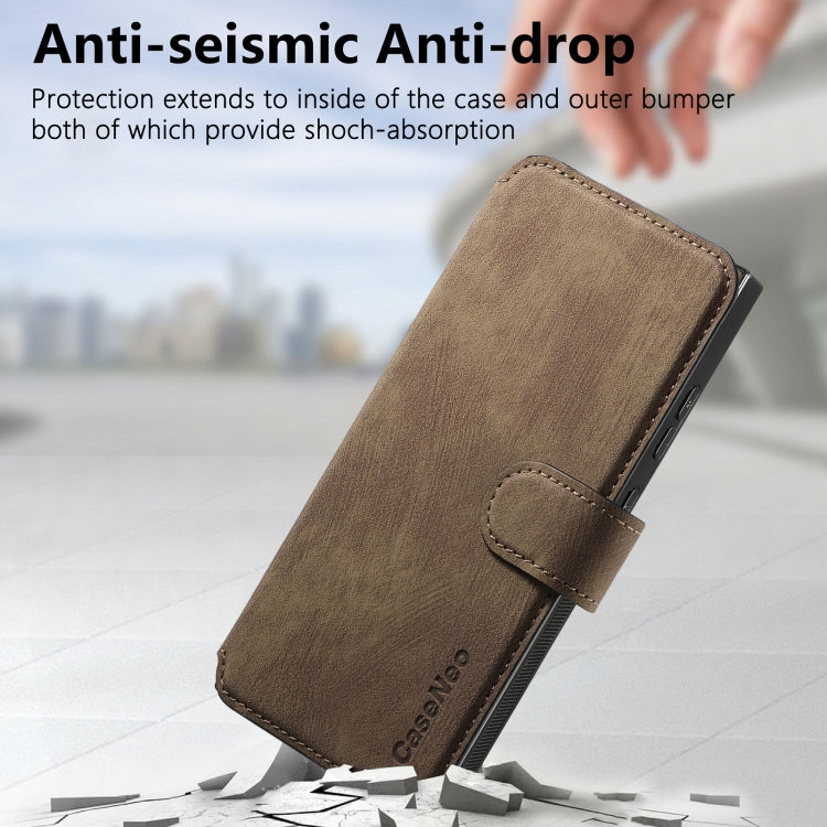 For Samsung Galaxy S22 Ultra 5G CaseNeo MagSafe RFID Anti-theft Retro Leather Phone Case(Brown)