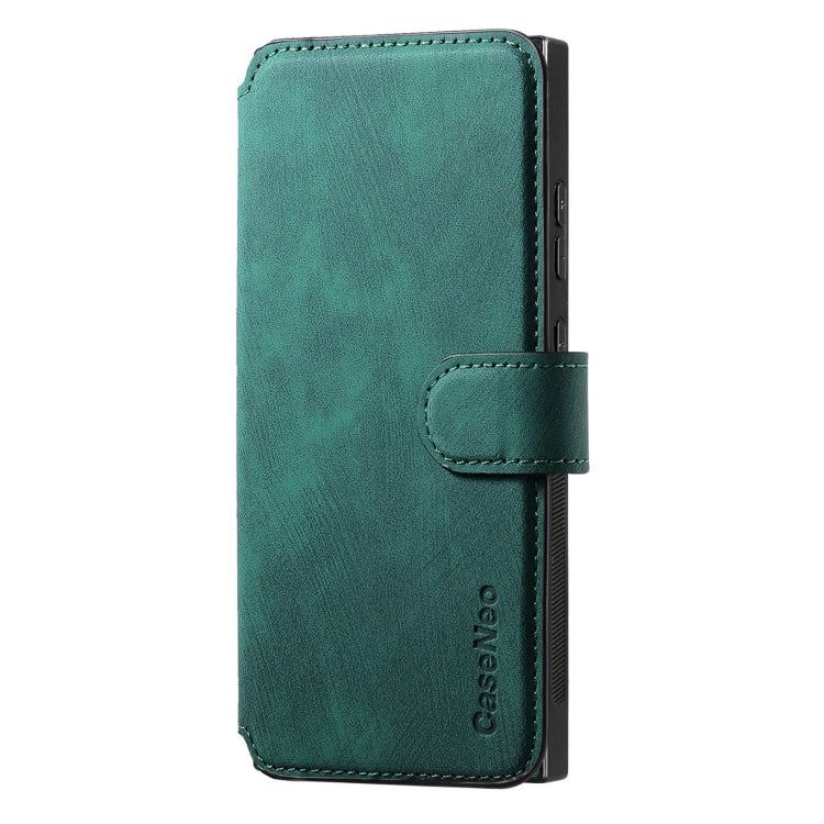 For Samsung Galaxy S22 Ultra 5G CaseNeo MagSafe RFID Anti-theft Retro Leather Phone Case(Green)