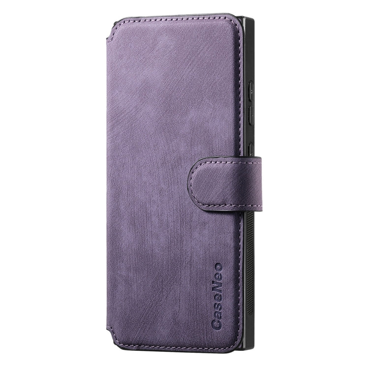 For Samsung Galaxy S22 Ultra 5G CaseNeo MagSafe RFID Anti-theft Retro Leather Phone Case(Purple)