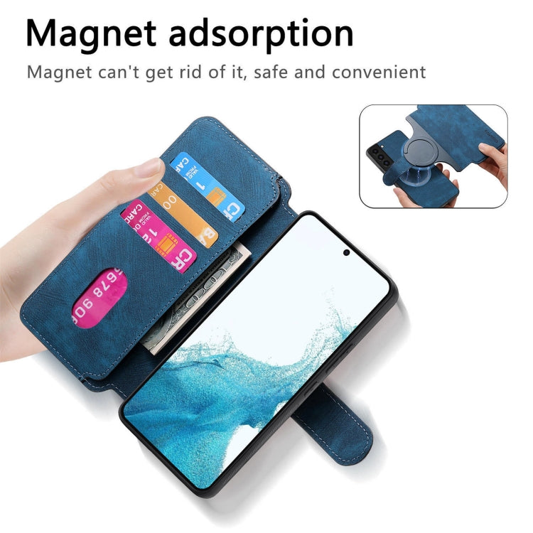 For Samsung Galaxy S22+ 5G CaseNeo MagSafe RFID Anti-theft Retro Leather Phone Case(Blue)