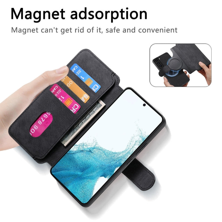For Samsung Galaxy S22 5G CaseNeo MagSafe RFID Anti-theft Retro Leather Phone Case(Black)