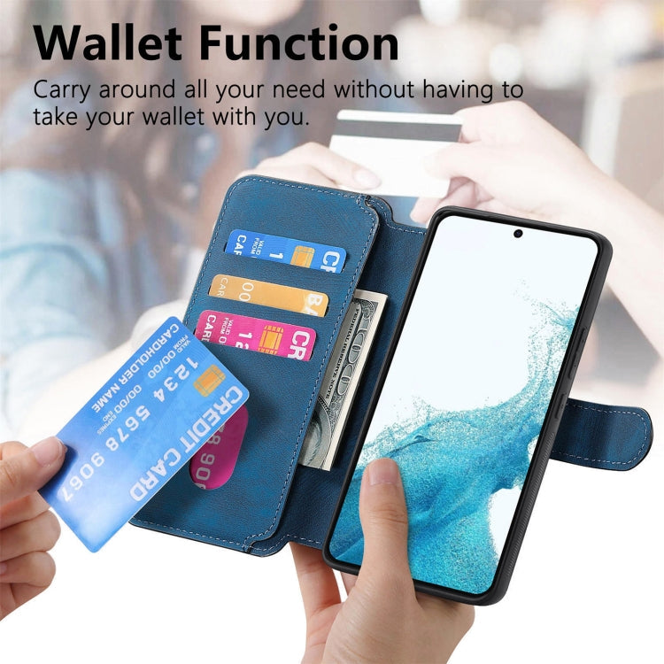 For Samsung Galaxy S22 5G CaseNeo MagSafe RFID Anti-theft Retro Leather Phone Case(Blue)