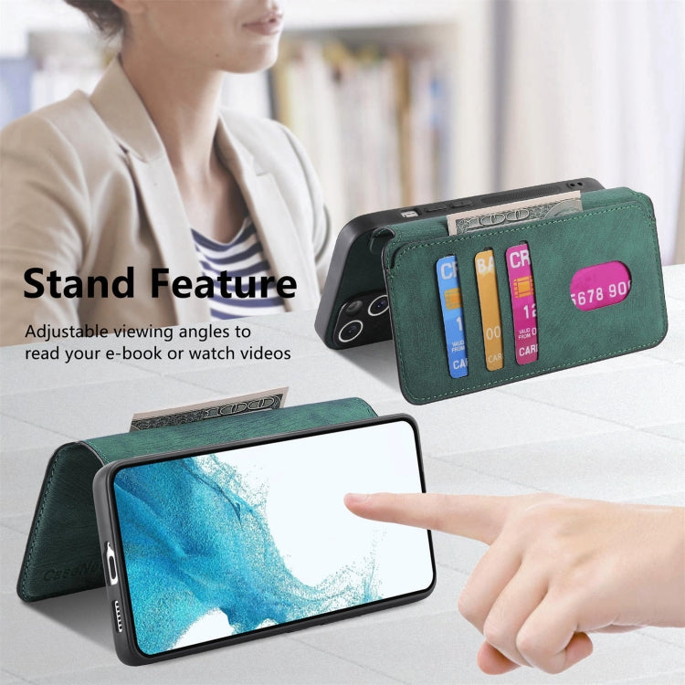 For Samsung Galaxy S22 5G CaseNeo MagSafe RFID Anti-theft Retro Leather Phone Case(Green)