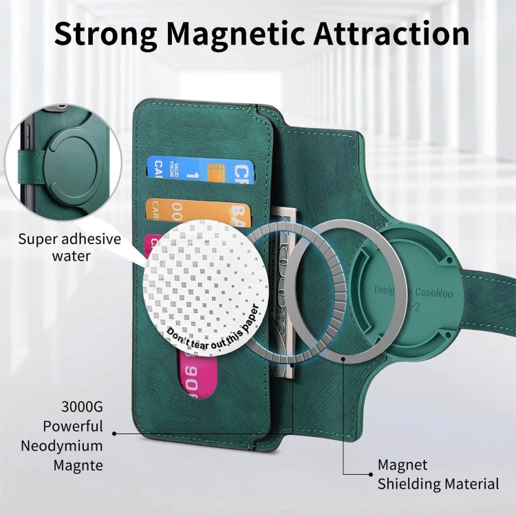 For Samsung Galaxy S22 5G CaseNeo MagSafe RFID Anti-theft Retro Leather Phone Case(Green)