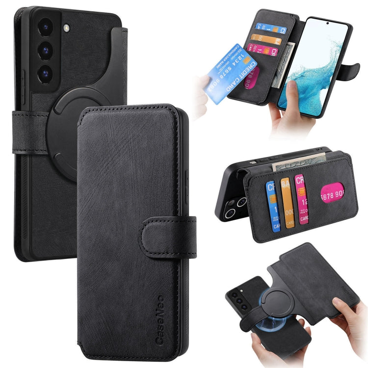 For Samsung Galaxy S21 FE 5G CaseNeo MagSafe RFID Anti-theft Retro Leather Phone Case(Black)