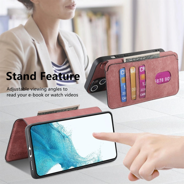 For Samsung Galaxy S21 FE 5G CaseNeo MagSafe RFID Anti-theft Retro Leather Phone Case(Pink)