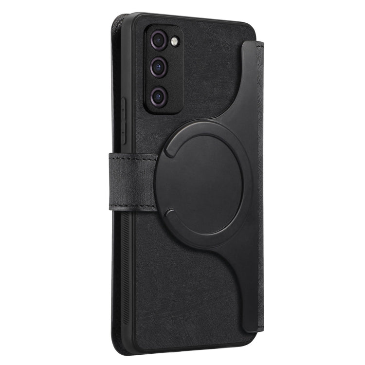 For Samsung Galaxy S20 FE CaseNeo MagSafe RFID Anti-theft Retro Leather Phone Case(Black)