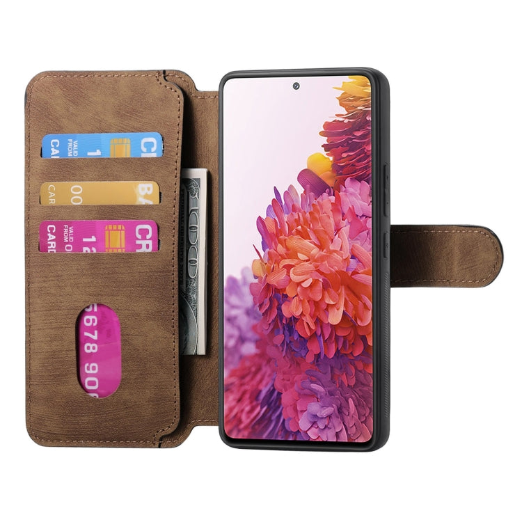 For Samsung Galaxy S20 FE CaseNeo MagSafe RFID Anti-theft Retro Leather Phone Case(Brown)