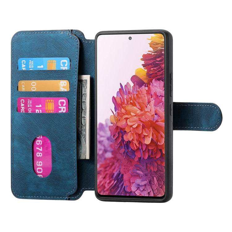 For Samsung Galaxy S20 FE CaseNeo MagSafe RFID Anti-theft Retro Leather Phone Case(Blue)