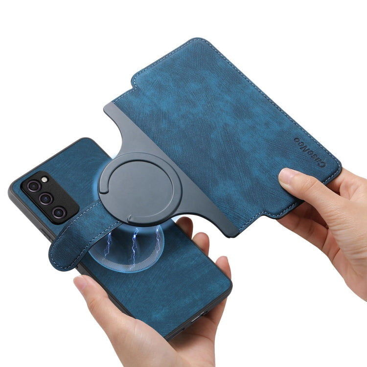 For Samsung Galaxy S20 FE CaseNeo MagSafe RFID Anti-theft Retro Leather Phone Case(Blue)
