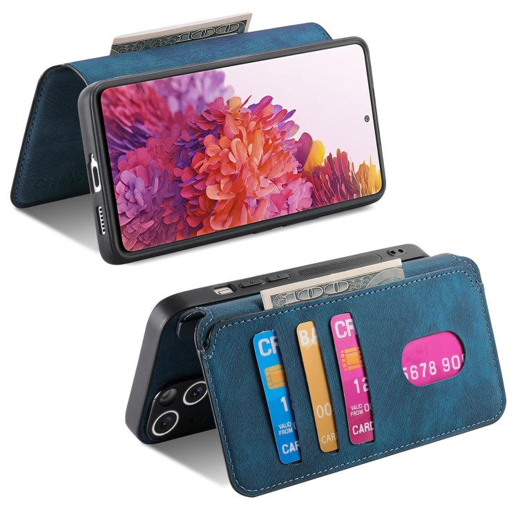 For Samsung Galaxy S20 FE CaseNeo MagSafe RFID Anti-theft Retro Leather Phone Case(Blue)