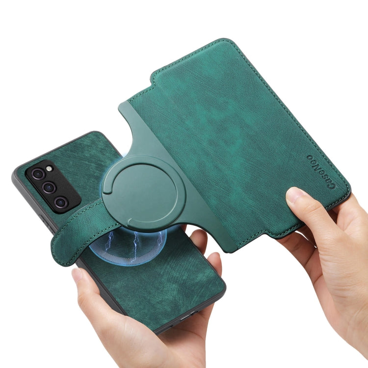 For Samsung Galaxy S20 FE CaseNeo MagSafe RFID Anti-theft Retro Leather Phone Case(Green)