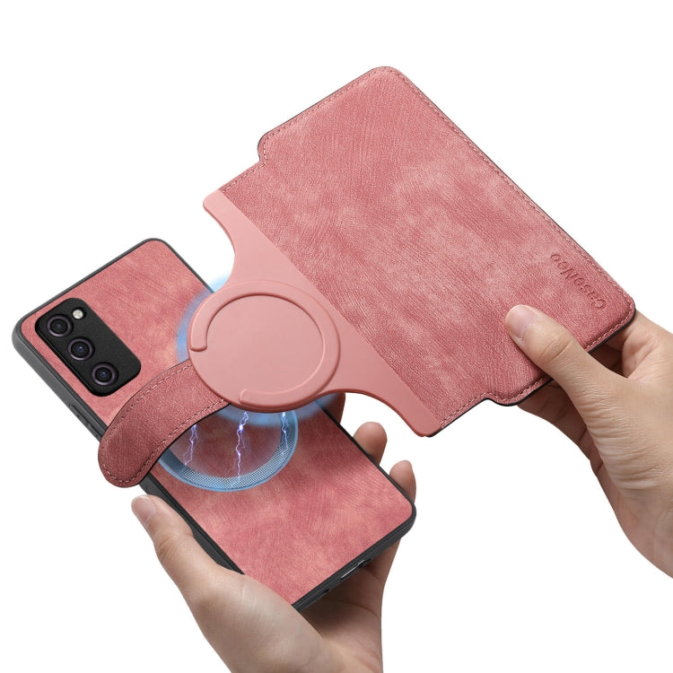 For Samsung Galaxy S20 FE CaseNeo MagSafe RFID Anti-theft Retro Leather Phone Case(Pink)