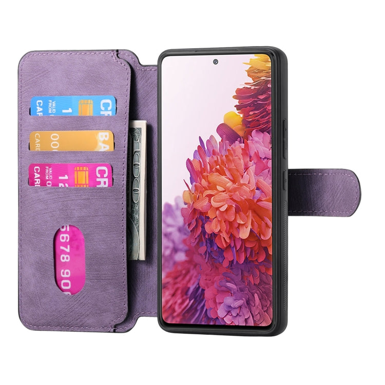 For Samsung Galaxy S20 FE CaseNeo MagSafe RFID Anti-theft Retro Leather Phone Case(Purple)