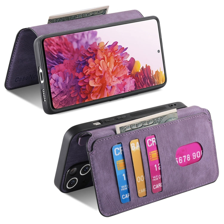 For Samsung Galaxy S20 FE CaseNeo MagSafe RFID Anti-theft Retro Leather Phone Case(Purple)