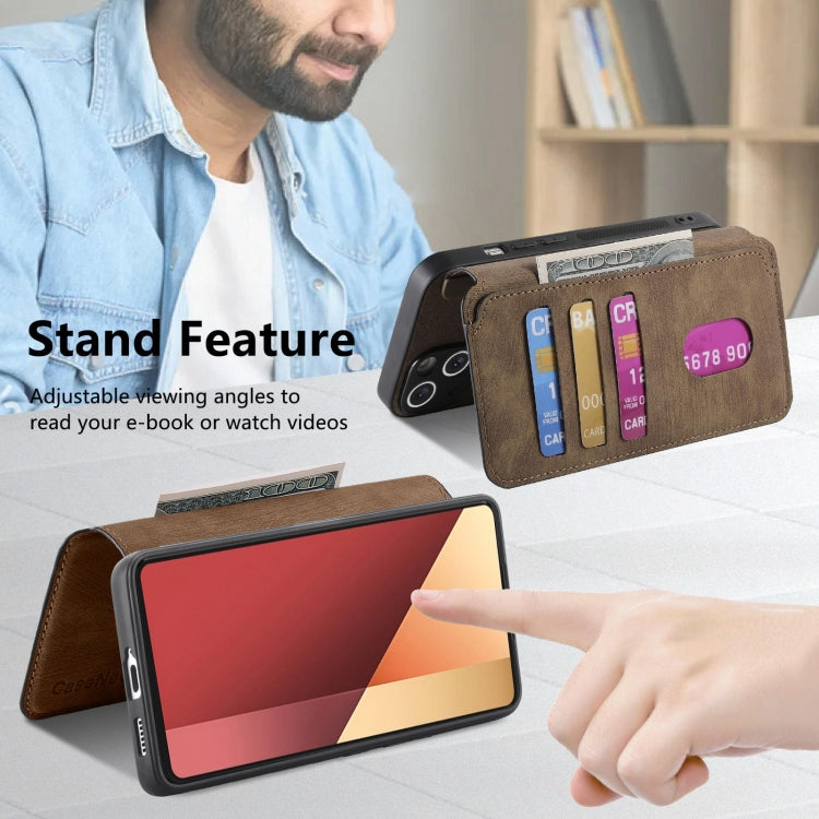 For Redmi Note 13 Pro 4G CaseNeo MagSafe RFID Anti-theft Retro Leather Phone Case(Brown)