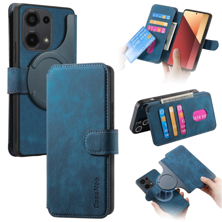 For Redmi Note 13 Pro 4G CaseNeo MagSafe RFID Anti-theft Retro Leather Phone Case(Blue)