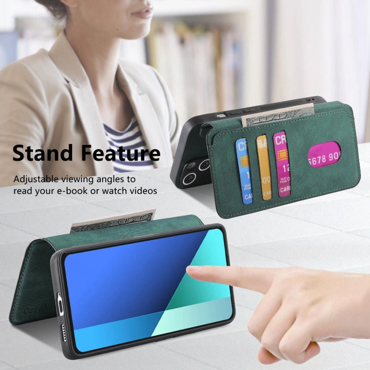 For Redmi Note 13 4G CaseNeo MagSafe RFID Anti-theft Retro Leather Phone Case(Green)