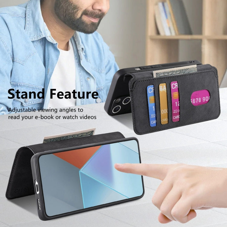 For Redmi Note 13 Pro 5G CaseNeo MagSafe RFID Anti-theft Retro Leather Phone Case(Black)