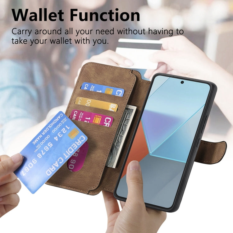 For Redmi Note 13 Pro 5G CaseNeo MagSafe RFID Anti-theft Retro Leather Phone Case(Brown)