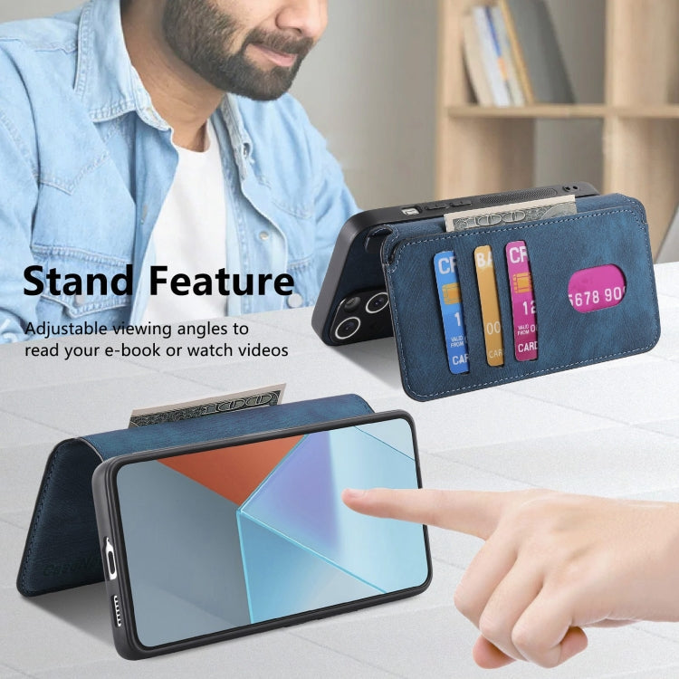 For Redmi Note 13 Pro 5G CaseNeo MagSafe RFID Anti-theft Retro Leather Phone Case(Blue)